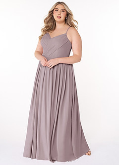 Azazie Cora Bridesmaid Dresses Dusk A-Line Pleated Chiffon Dress image8