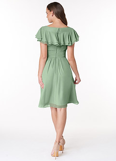 Azazie Hadley Final Sale A-Line Pleated Chiffon Knee-Length Dress image2