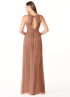 Azazie Luz Bridesmaid Dresses Bronzer A-Line Lace Chiffon Dress image2