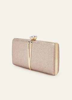 front Glamorous Champagne Gold Clutch