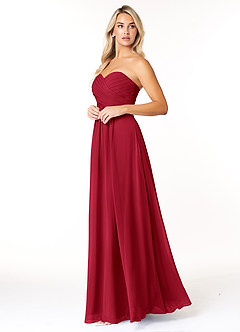 Azazie Yazmin Bridesmaid Dresses Scarlet A-Line Sweetheart Neckline Chiffon Convertible Dress image3