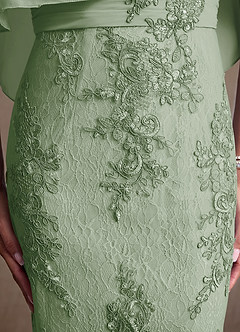 Azazie Amrita Mother of the Bride Dresses Dusty Sage Mermaid Lace Chiffon Dress image7