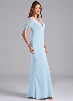 Azazie Pheby Bridesmaid Dresses Sky Blue A-Line Pleated Chiffon Dress image5
