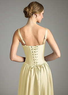 Azazie Evadina Suknie dla druhen Linia A Gorset Satyna elastyczna Do ziemi Sukienka image6