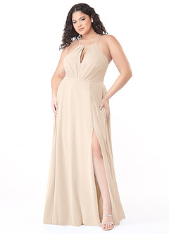 Azazie Evalleen Bridesmaid Dresses White Alabaster A-Line Pleated Chiffon Dress image9