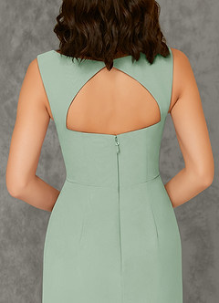 Azazie Flori Bridesmaid Dresses Agave Sheath Square Neckline Chiffon Dress image3