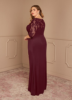Azazie Alisondra Abiti per la Madre della Sposa Abito Tubino in Pizzo in Pizzo con Scollo a U Cabernet image10