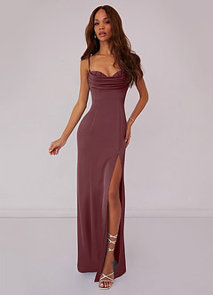 Barbie ♥ Azazie Bridesmaid Dresses Sangria Mermaid Corset Stretch Satin Dress image1