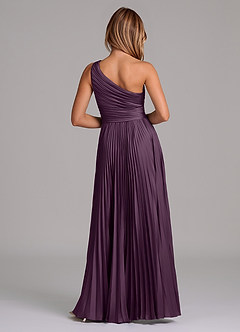 Azazie Lyrica 신부 들러리 드레스 A라인 한쪽 어깨 스트레치 새틴 비대칭 드레스 image8