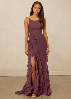 Christian Siriano Bridal for Azazie 1006 Bridesmaid Dresses Sangria Mermaid Ruched Chiffon Dress image3