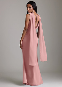 Azazie Linelle Robes de demoiselle d'honneur Robe Sirène en Mousseline de soie Plissée Rose Poussiéreuse image10