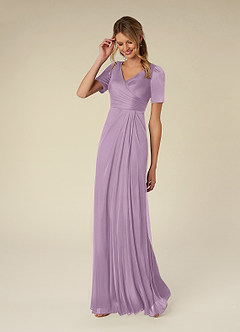Azazie Bessie Mother of the Bride Dresses Wisteria A-Line Pleated Mesh Dress image3