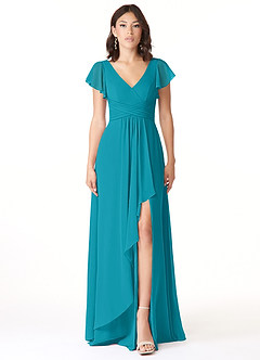 Azazie Omari Bridesmaid Dresses Jade A-Line Chiffon Dress image1