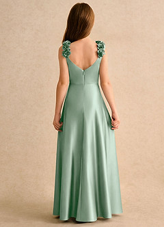 Azazie Rosita Girls Formal Flower Girl Klänningar Klä A-Line i Stretch Satin Plisserad image5