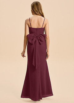 Azazie Amelia Junior Cabernet Mermaid Pleated Chiffon Dress image2