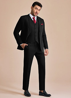 front James Black Structured Stretch 3-piece suit