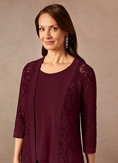 Azazie Mamrie Abiti per la Madre della Sposa Abito Tuta Pantaloni in Pizzo Cabernet image7