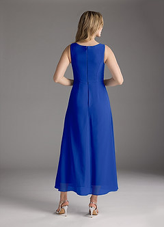Azazie Anitta Mother of the Bride Dresses Royal Blue Jumpsuit/Pantsuit Pleated Stretch Crepe Dress image6