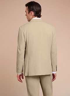 front Miles Tan Seersucker Suit Jacket
