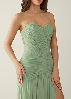 Blairen Light Green Hand-ruching Technique Mesh Prom Dress image6