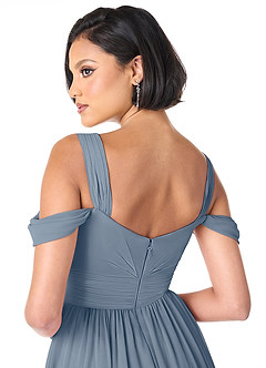 Azazie Lianne Bridesmaid Dresses Twilight A-Line Off the Shoulder Chiffon Dress image6