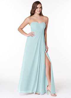 Azazie Arabella Allure Vestidos de damas de honor Vestido de Vidrio Marino de Gasa de Corte en A Convertible con Escote de Corazón image5