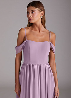 Azazie Calianna Bridesmaid Dresses Wisteria A-Line Off the Shoulder Chiffon Convertible Dress image7