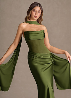 Maxi jurk Leonore Olijf image5