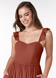 Azazie Metz Final Sale Auburn A-Line Sweetheart Ruched Chiffon Dress image5