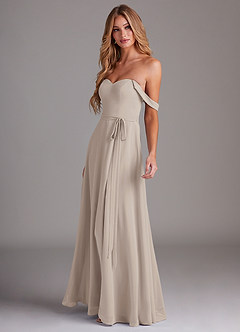 Azazie Aaron Bridesmaid Dresses Frost A-Line Off the Shoulder Chiffon Convertible Dress image5