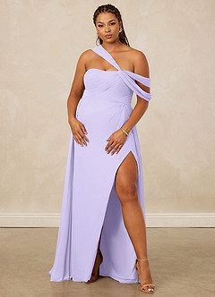 Christian Siriano Bridal for Azazie 1014 Bridesmaid Dresses Lilac A-Line Off the Shoulder Chiffon Dress image12