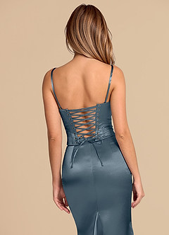 Azazie Sorrel Bridesmaid Dresses Twilight Mermaid Corset Metallic Satin Convertible Dress image8