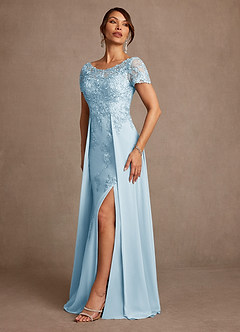 Azazie Alva Mother of the Bride Dresses Sky Blue A-Line Lace Dress image5