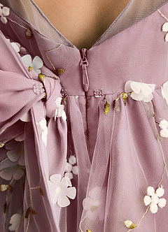 Azazie Elowen Flower Girl Dresses Vintage Mauve A-Line Sweetheart Neckline Lace Dress image7