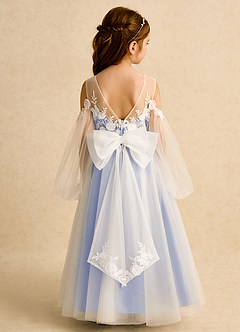 Azazie Zimi Blumenmädchenkleider Ballkleid Herzausschnitt Tüll Kleid Eis image8