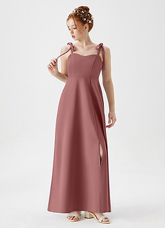 Azazie Rosey Junior Desert Rose A-Line Sweetheart Neckline Stretch Crepe Dress image4