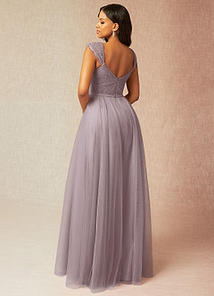 Azazie Luxi Bridesmaid Dresses Dusk A-Line Pleated Tulle Dress image2