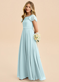Azazie Cady Junior Mist A-Line Pleated Chiffon Dress image7