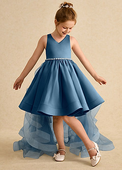 Azazie Julietta Flower Girl Dresses Bermuda Ball-Gown Convertible Tulle Dress image5
