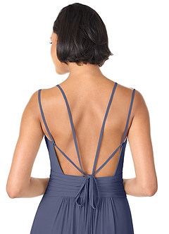 Azazie Farren Final Sale Stormy A-Line Pleated Chiffon Convertible Dress image8