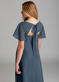 Azazie Kimber Junior Neptune A-Line Pleated Chiffon Dress image4