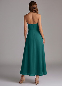 Azazie Wren Bridesmaid Dresses Peacock A-Line Strapless Chiffon Dress image4