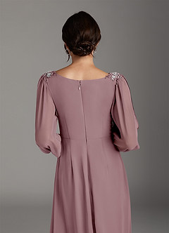 Azazie Gypsy Abiti per la Madre della Sposa Abito A-Line in Chiffon con Scollo a V e Paillettes Rosa Polverosa image5