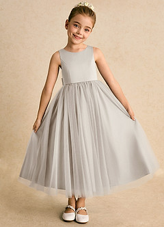 Azazie Solia Flower Girl Dresses Frost Ball-Gown Bow Tulle Dress image5