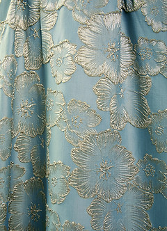 Cimaya Lake Blue Square-Neck Jacquard Prom Dress image7