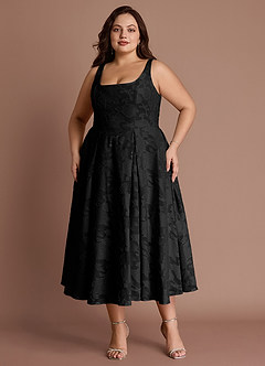Amalie Black A-line Midi Dress image8