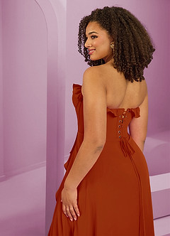 Barbie ♥ Azazie Bridesmaid Dresses Paprika A-Line Sweetheart Neckline Chiffon Dress image2