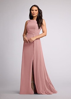 Azazie Galvan Mother of the Bride Dresses Dusty Rose A-Line Sequins Chiffon Dress image1