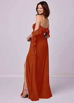Barbie ♥ Azazie Bridesmaid Dresses Paprika A-Line Off the Shoulder Chiffon Convertible Dress image3
