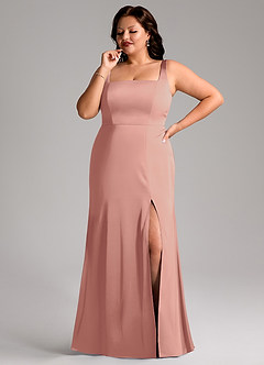 Azazie Frostine Bridesmaid Dresses Rosette A-Line Bow Stretch Satin Dress image10